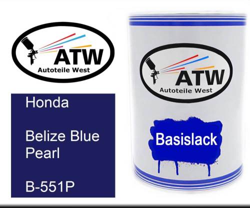 Honda, Belize Blue Pearl, B-551P: 500ml Lackdose, von ATW Autoteile West.